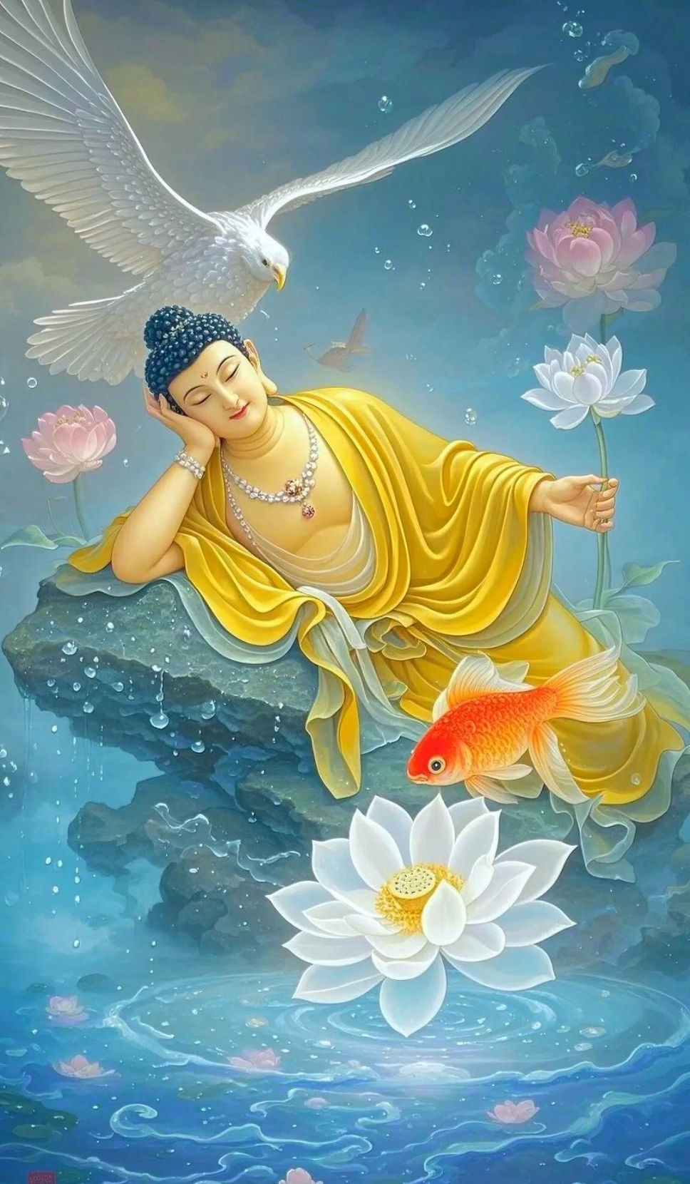 修心养性净坛莲池菩萨神像～