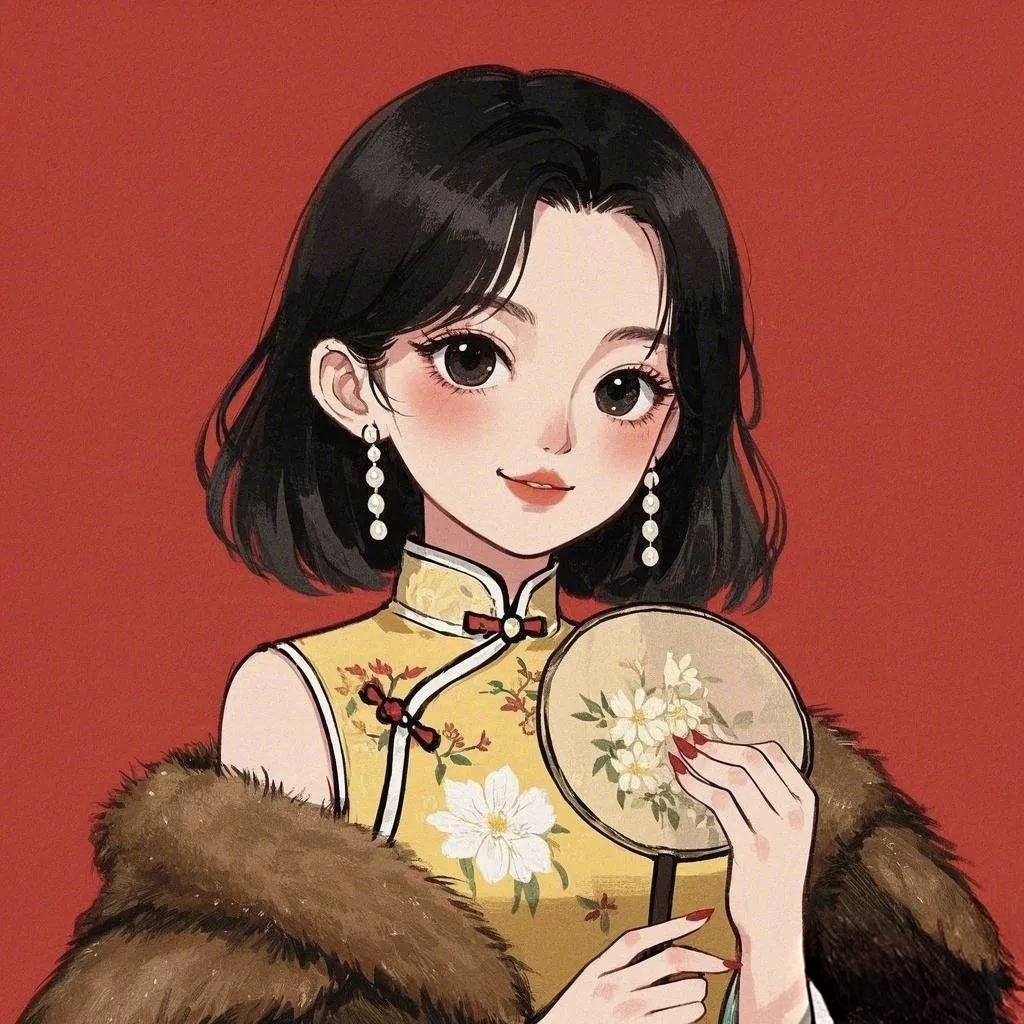 国风优雅旗袍美人头像