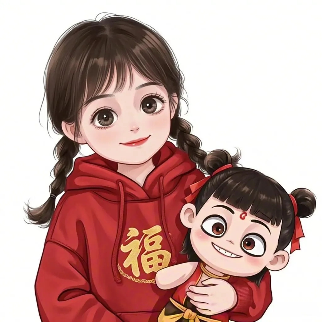 超级可爱的哪吒福娃新年喜庆头像～