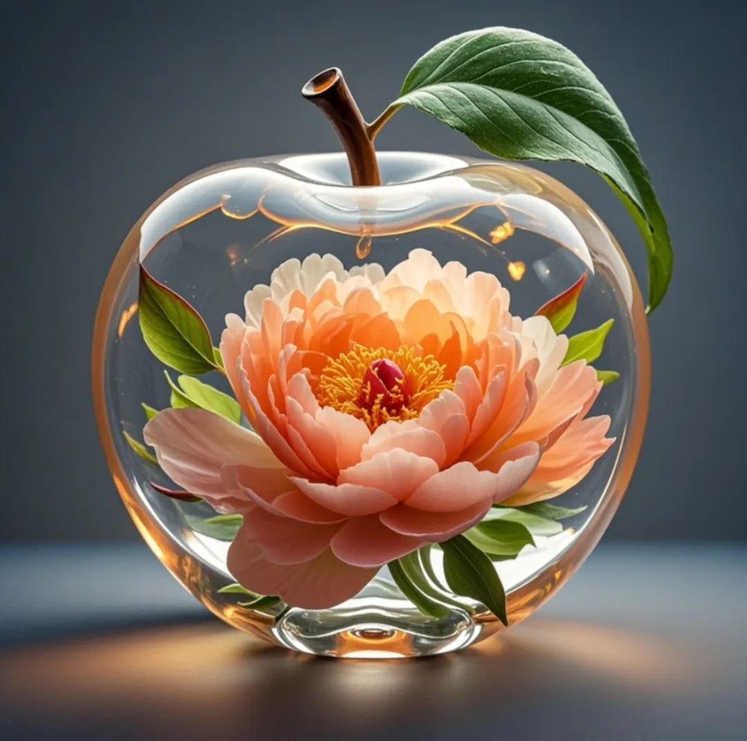 国色天香富贵牡丹~ 晶莹剔透的水晶幸运招财旺运苹安果微信头像~