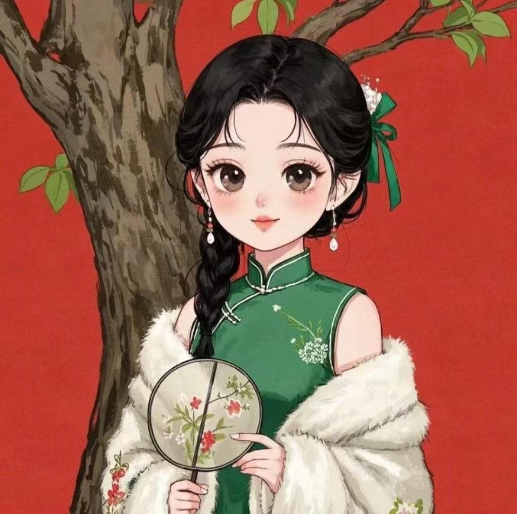 精致国风旗袍美人头像