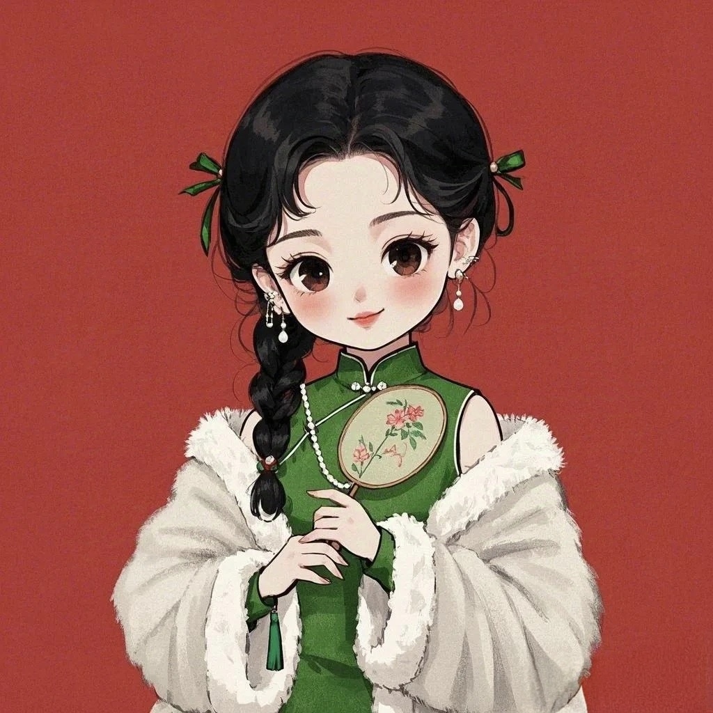 国风优雅旗袍美人头像