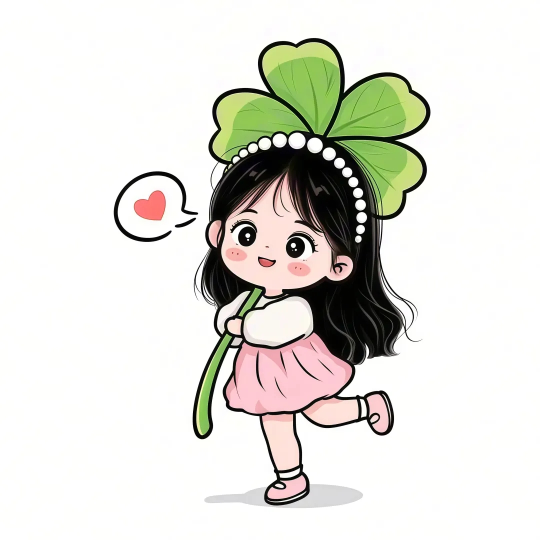 元气生财幸运草小可爱头像～