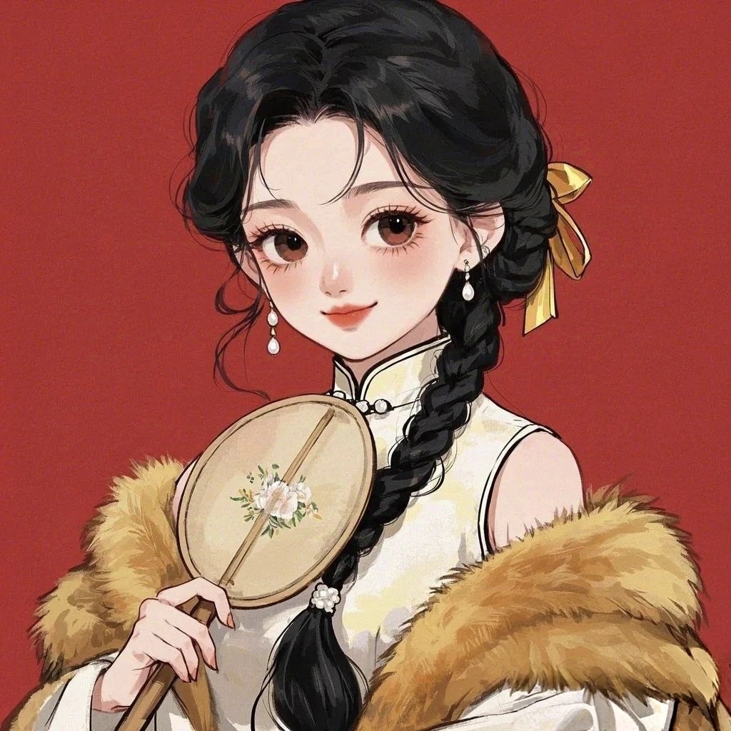 国风优雅旗袍美人头像