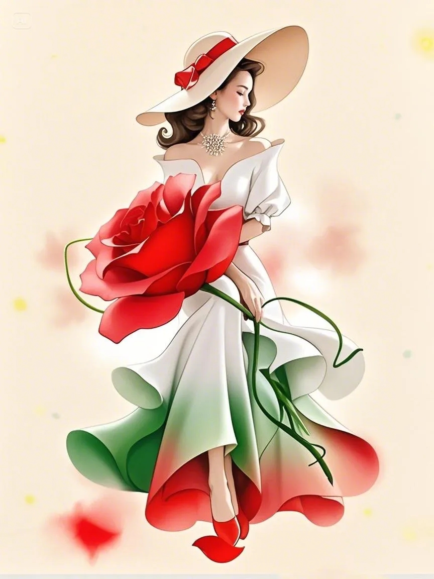 女人如花,优雅气质高贵的花瓣美人