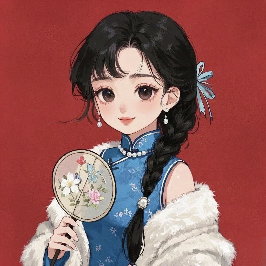 国风优雅旗袍美人头像