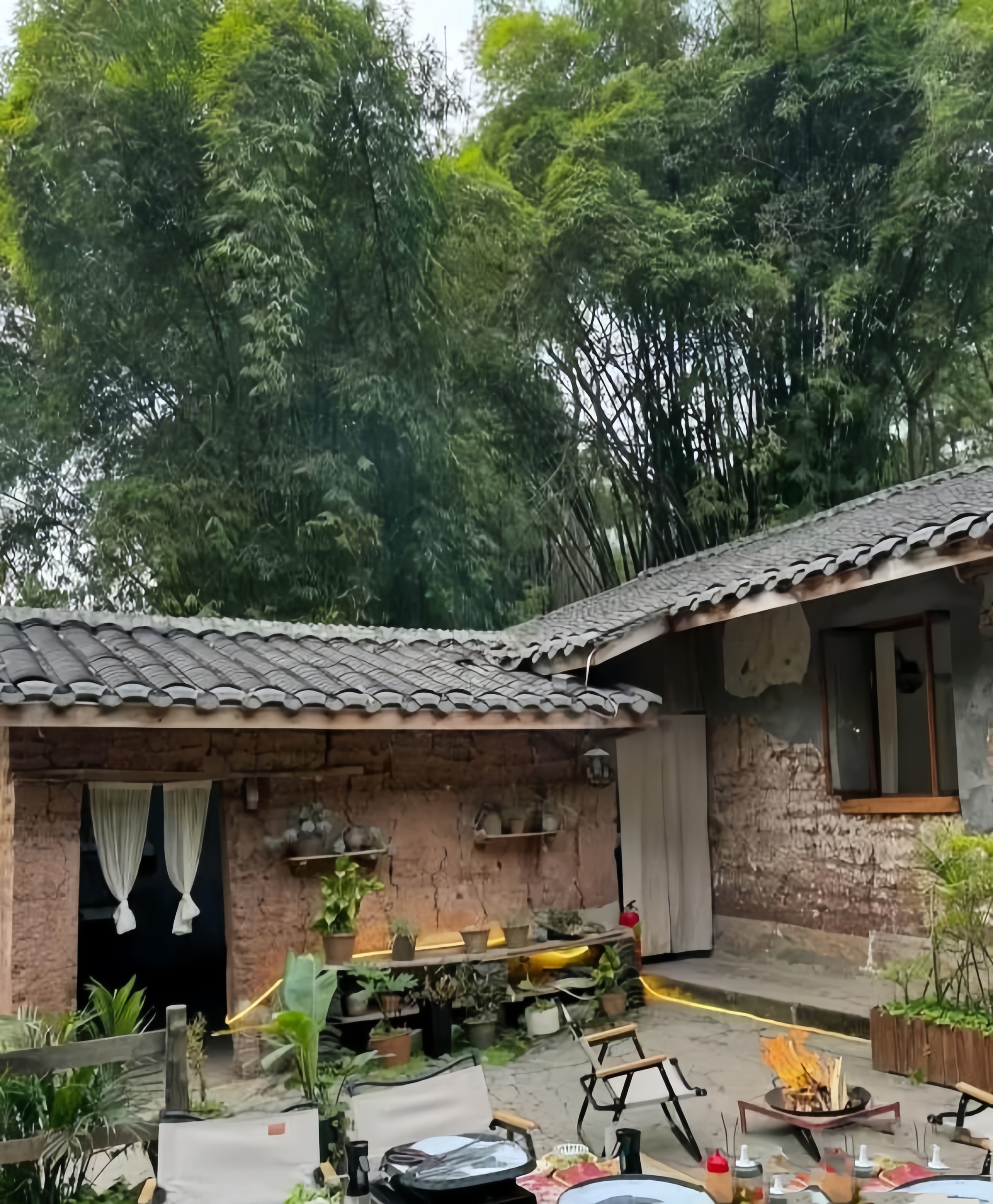 竹林下一个清静幽雅的小院子,显示出来她着独特的风景,这么舒心清雅的