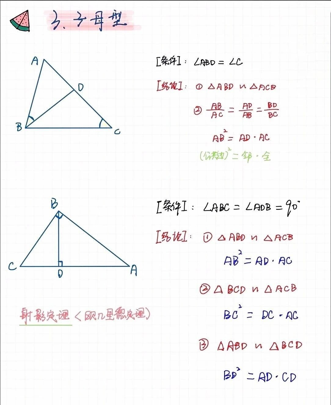 初中数学相似模型常考题型总结初中数学提升 初中数学