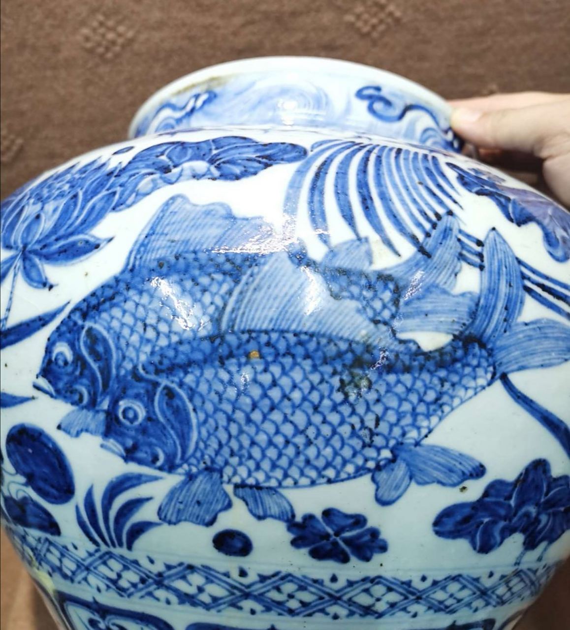 91藏友咨询:元青花鱼藻纹大罐,请老师点评!