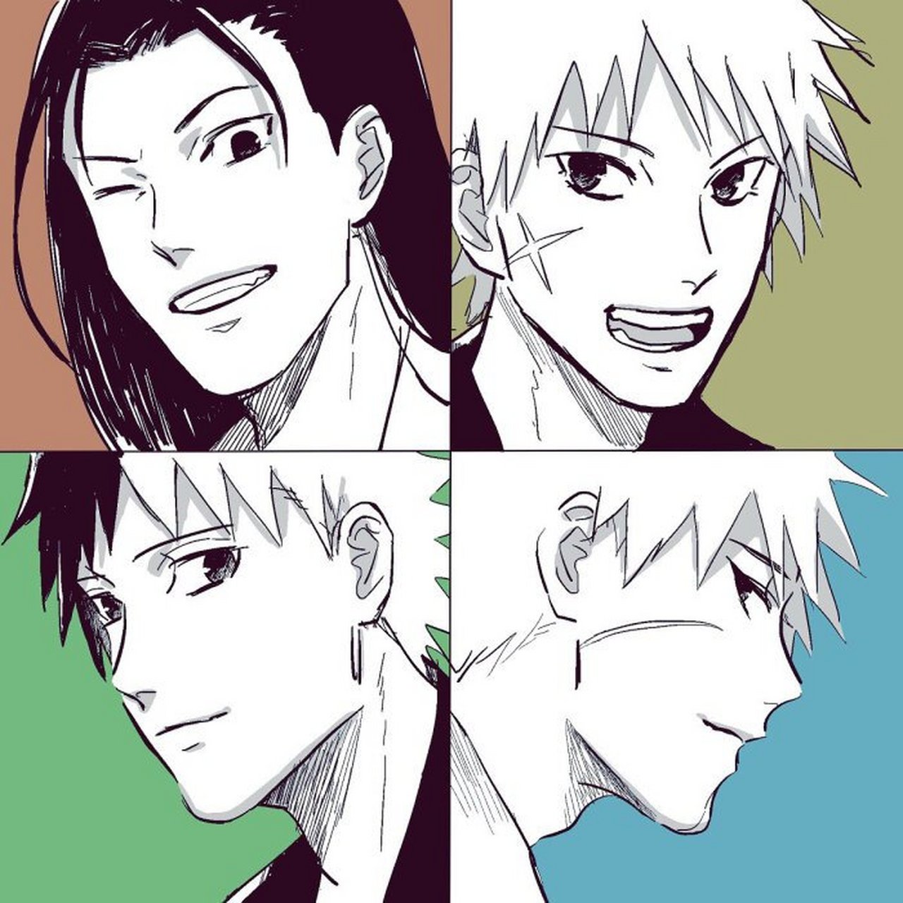 这应该是千手四兄弟长大后的样子呢,都好帅哦