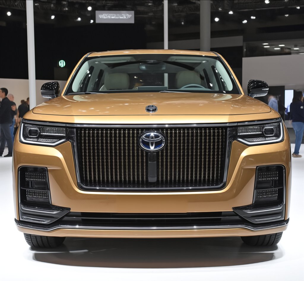 哇,这金色的丰田车真是太闪耀了,在阳光下熠熠生辉