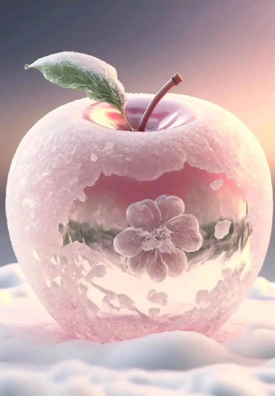 苹果,冰花,艺术,梦幻,唯美之一
