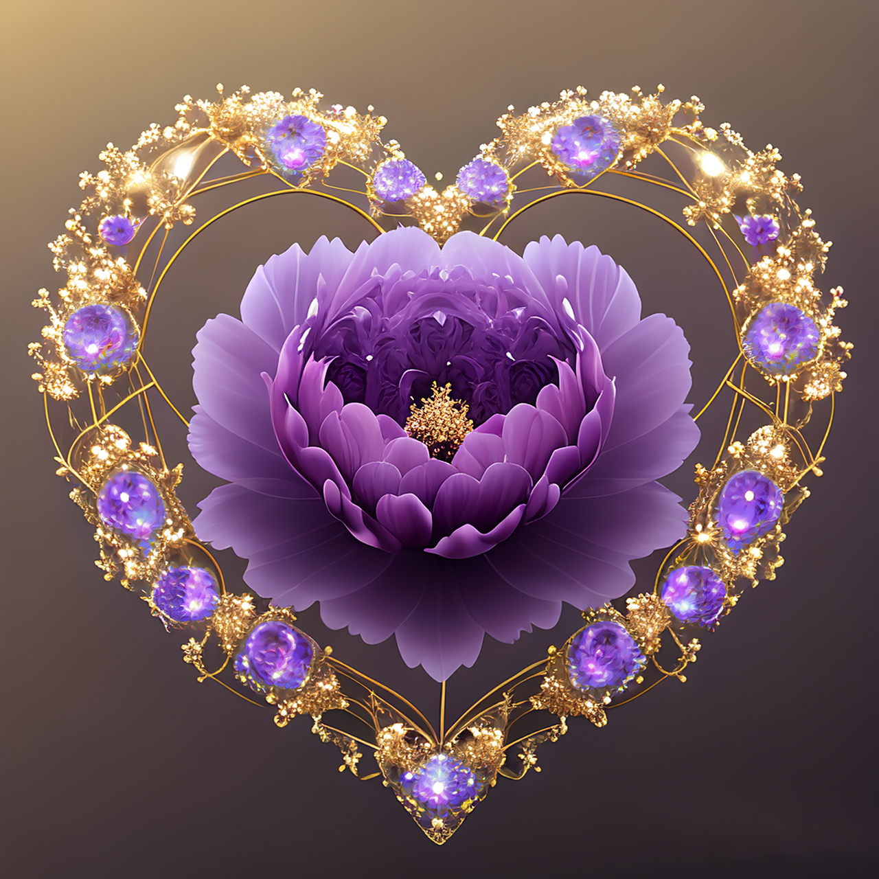 金色婚礼之极美爱心高贵紫