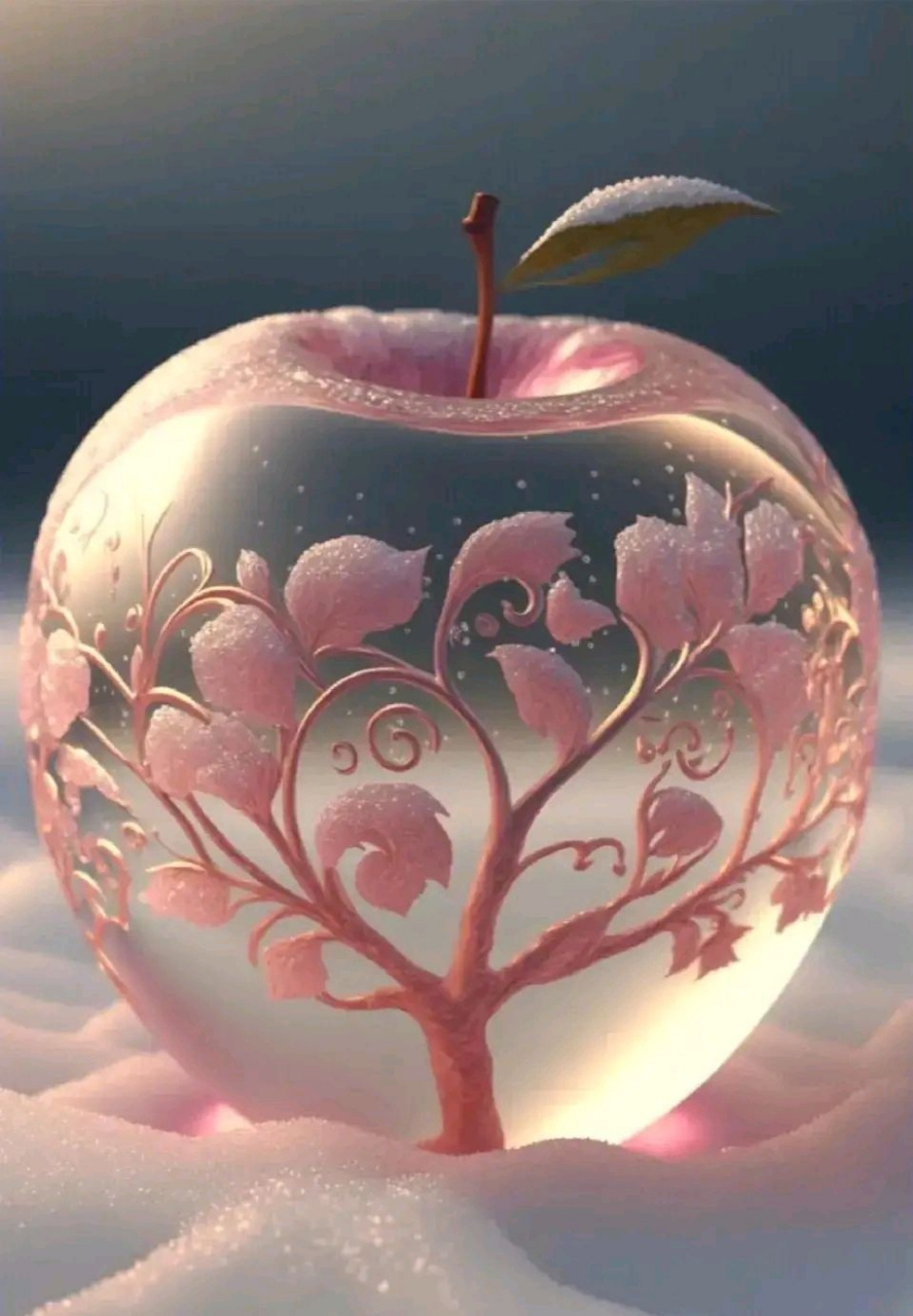 苹果,冰花,艺术,梦幻,唯美之一