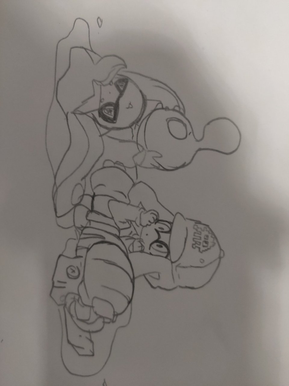 徒手画了个萌萌的乌贼娘[期待](有点崩)