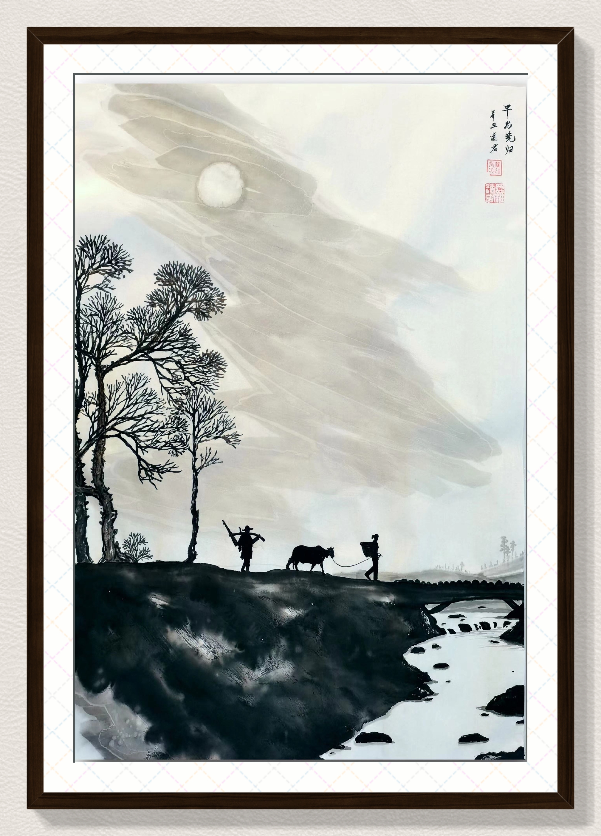 意境国画,水墨画,诗情画意!