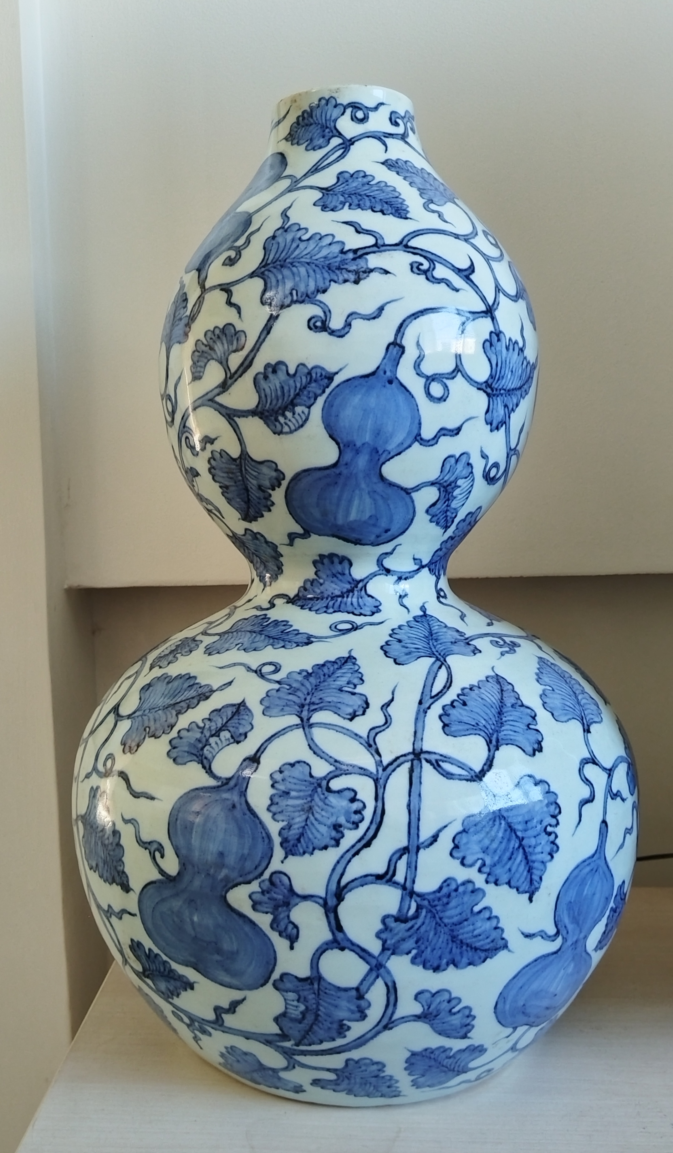 瓷葫芦上色青花瓷简单点陶瓷制品葫芦古董图片元青花葫芦纹葫芦瓶图片