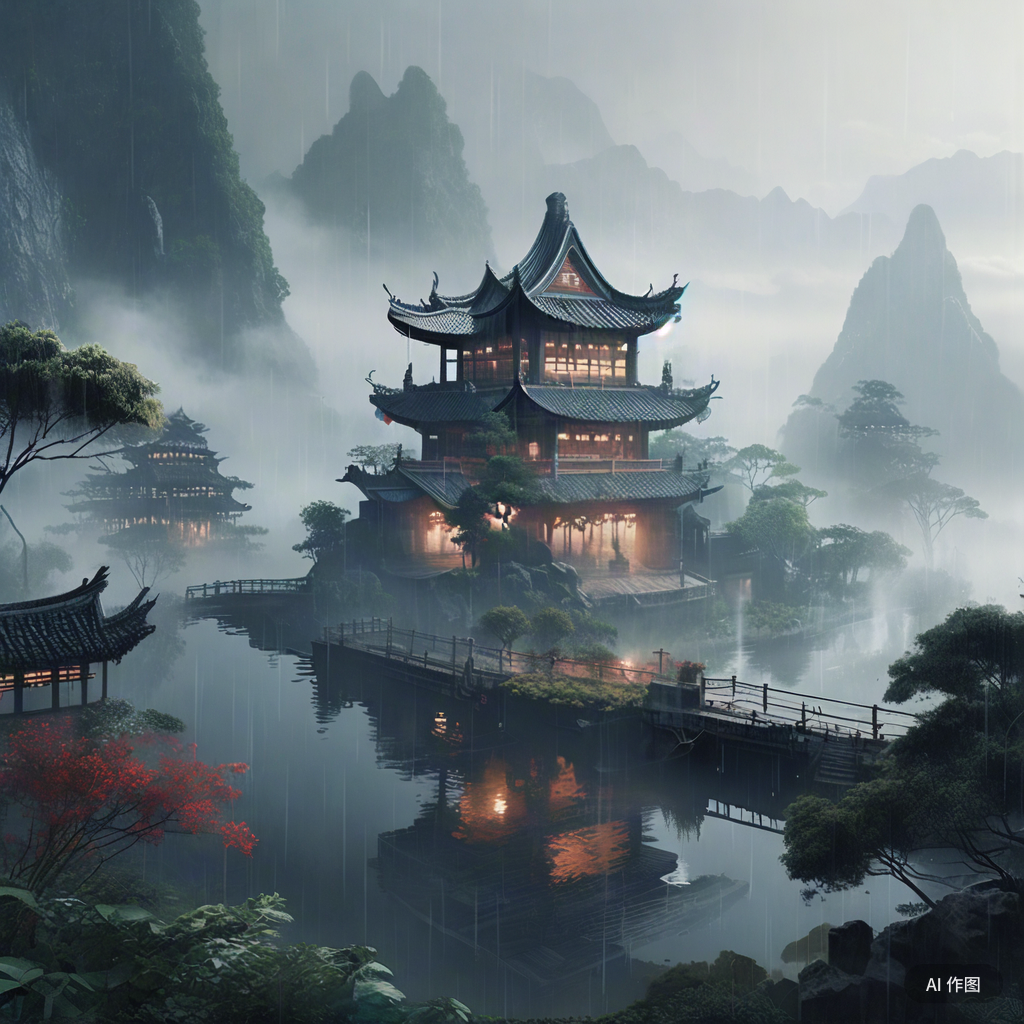 上联:烟雨楼台山水梦 下联:(待对) #对联