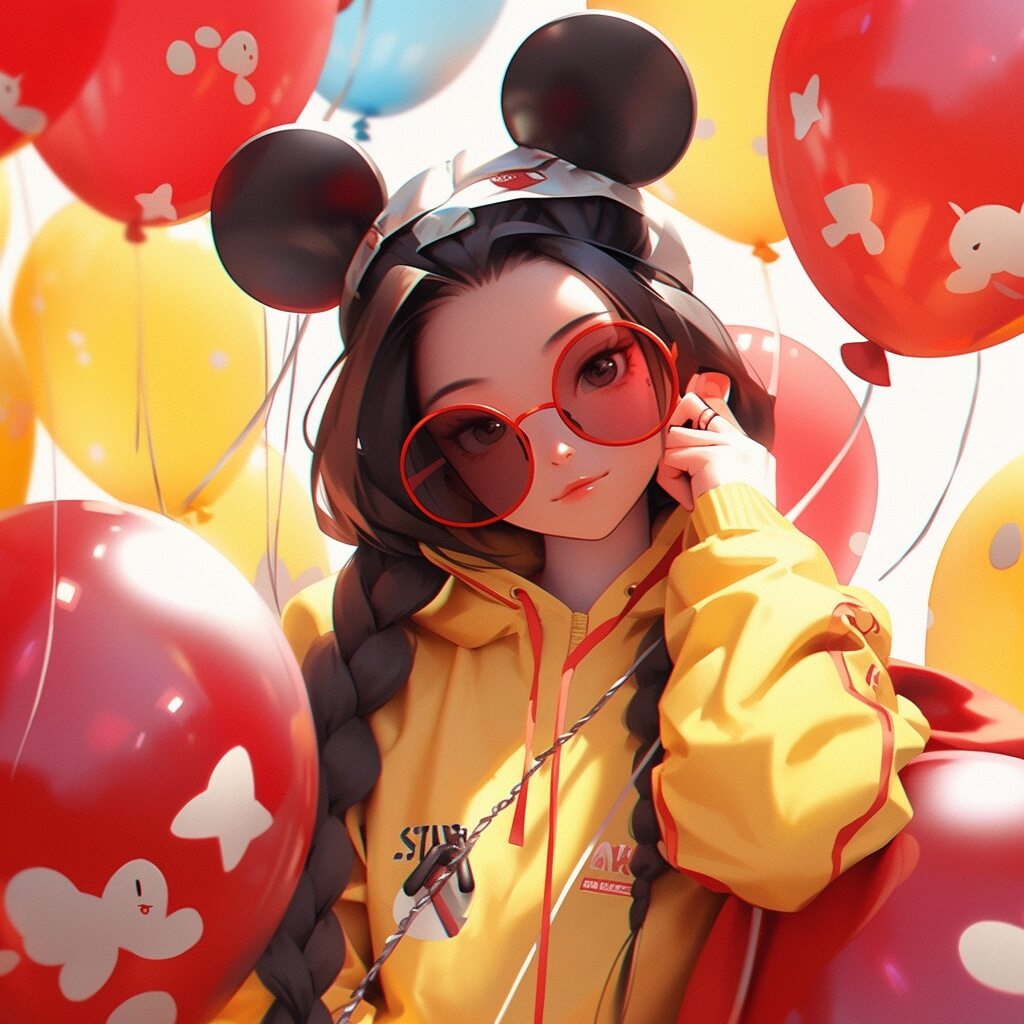 百度秋冬打卡挑战赛# 头像 | 童真欢乐,气球少女 在欢乐的氛围中,一