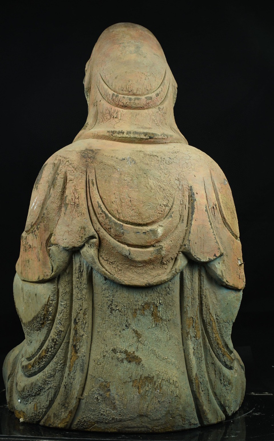 唐代木胎脱漆释迦摩尼佛像古朴大气包浆醇厚居家佛堂供奉 80*50*30