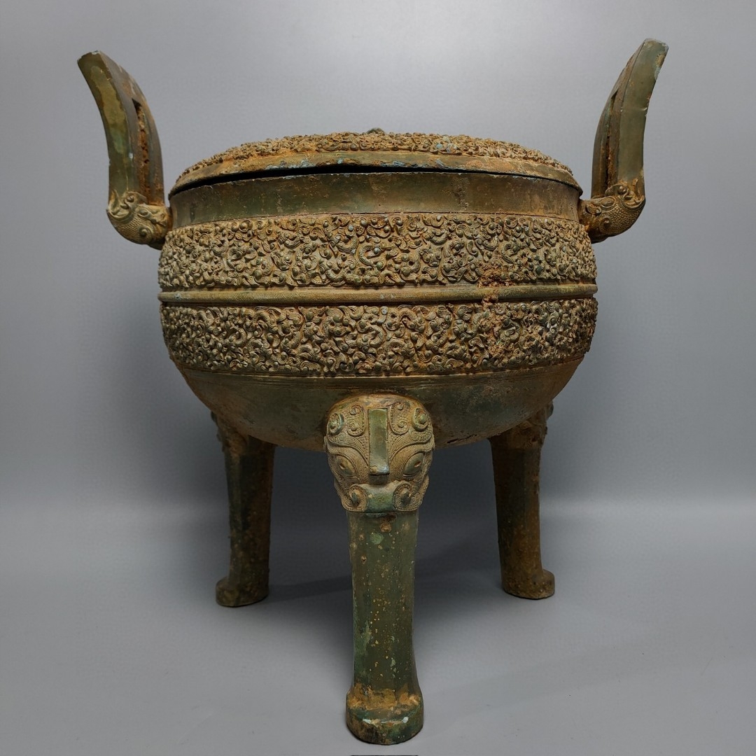 战国青铜——三足盖鼎《精品》—— 高:36厘米——宽:34厘米—— 重