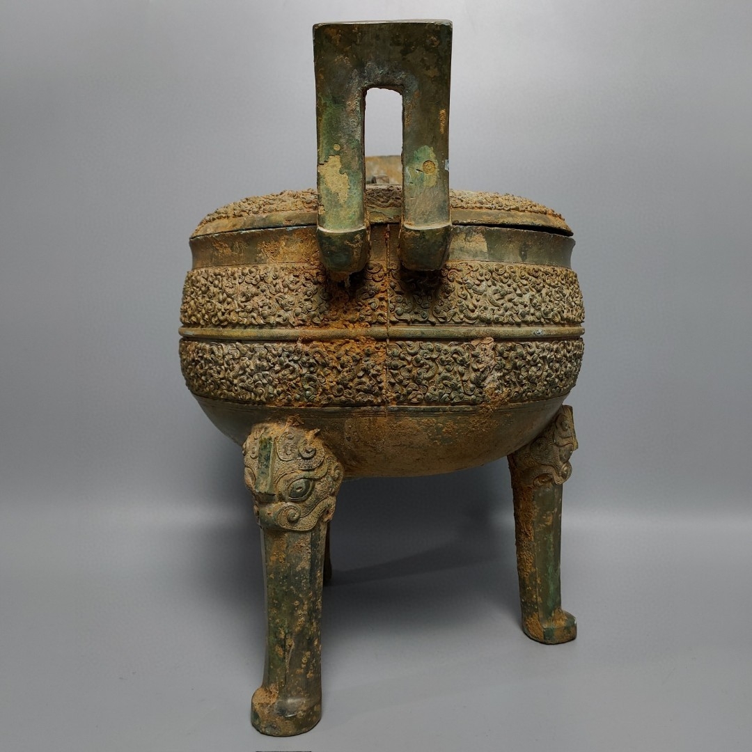 战国青铜——三足盖鼎《精品》—— 高:36厘米——宽:34厘米—— 重