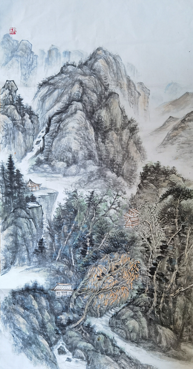 陈秋林的山水画作品一3(四尺整张)