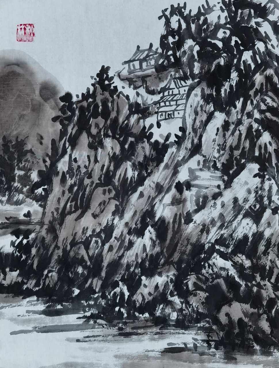 陈秋林仿宋元明清名家山水画树石法笔意(8)