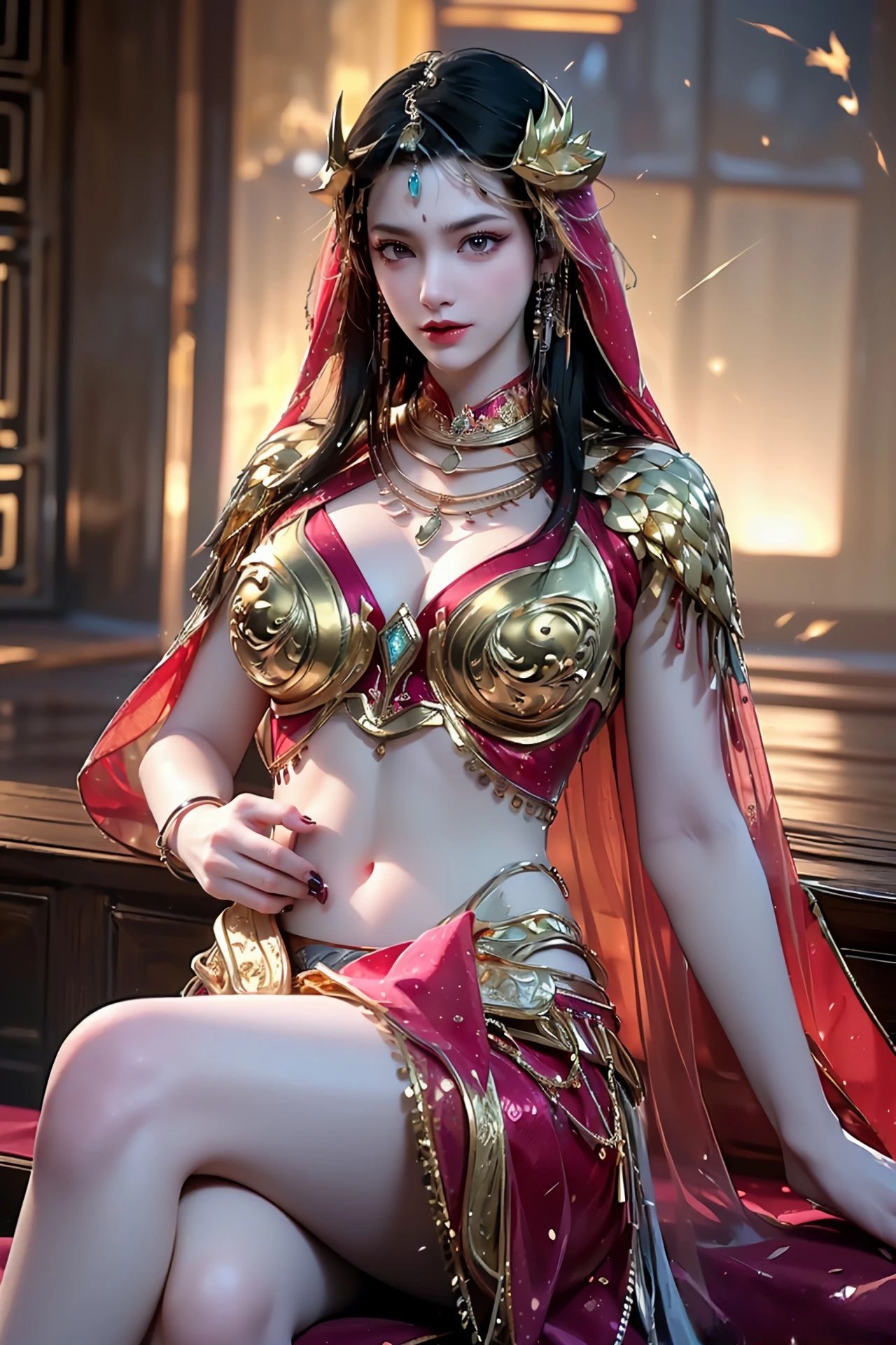 武动乾坤穆芊芊#2月图文动态激励计划# #国漫女神#   身穿红金战袍,头