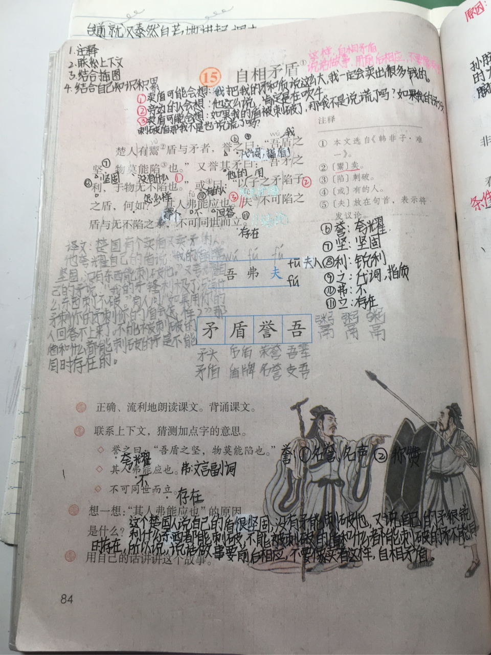 十五课《自相矛盾》笔记知识点