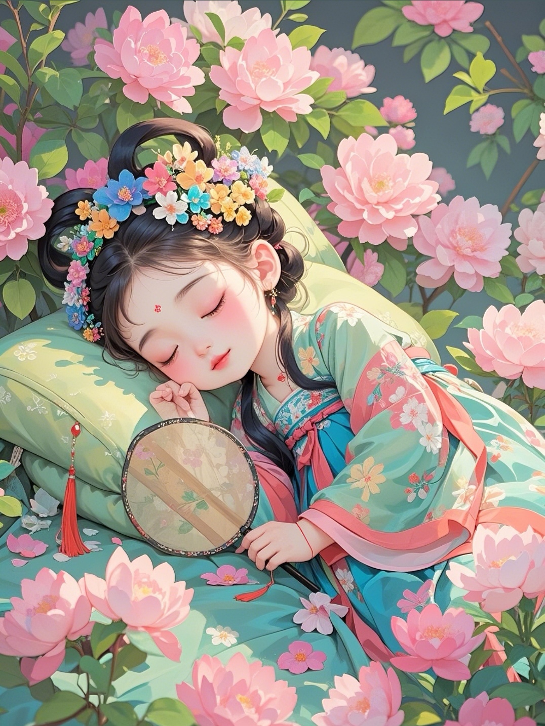 睡觉的图片唯美柿柿如意唯美图片美女睡觉的图片古风手绘古风闺房图片