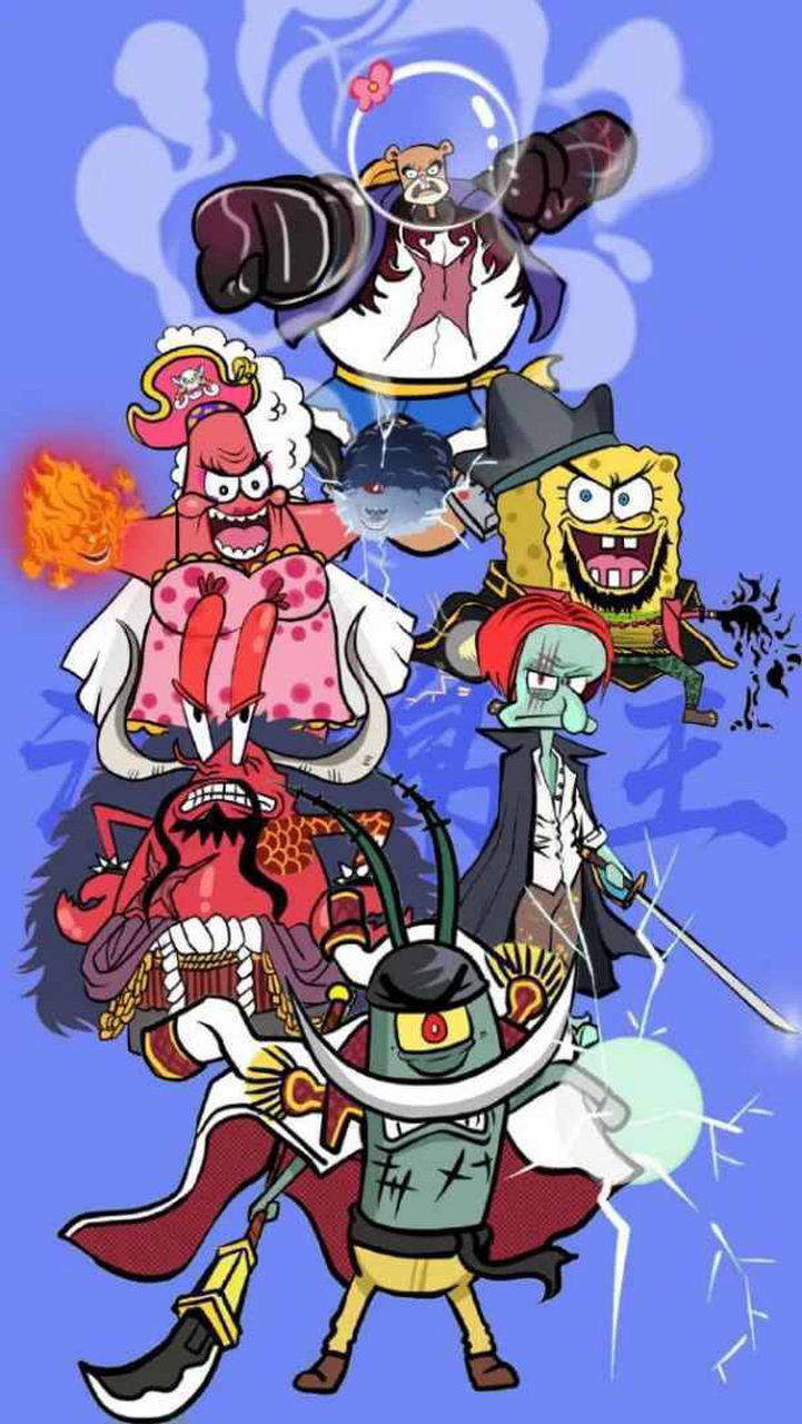 海绵宝宝cos四皇 一点都没有违和感的说 [滑稽][滑稽][滑稽] #海贼王