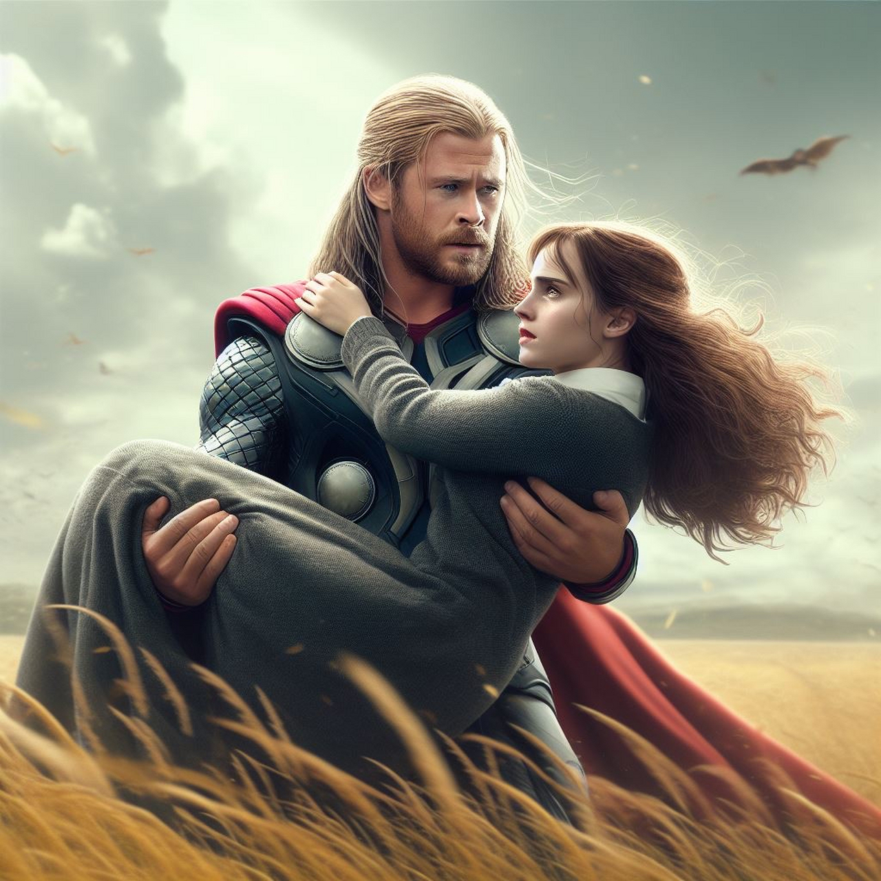 赫敏与雷神索尔的浪漫瞬间  哈利·波特与漫威宇宙的激情碰撞