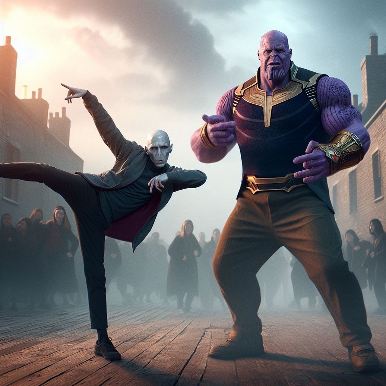 伏地魔和灭霸比赛跳街舞,还是伏地魔动作灵活,哈利波特都得服,漫威