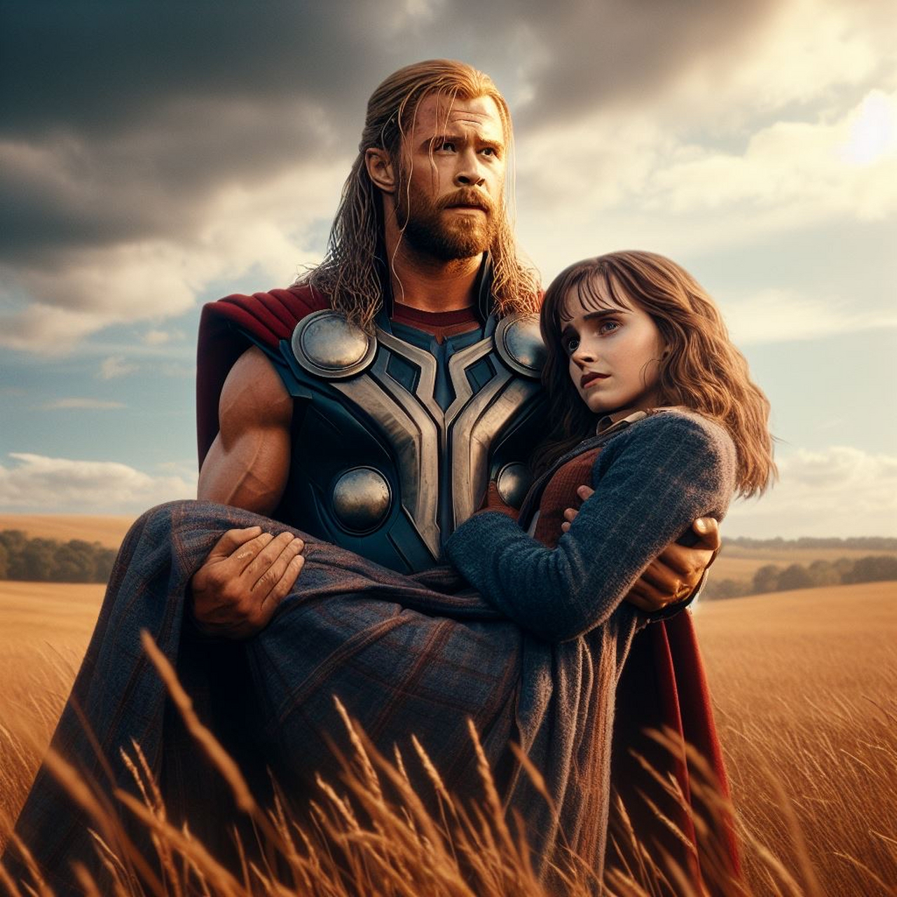 赫敏与雷神索尔的浪漫瞬间  哈利·波特与漫威宇宙的激情碰撞