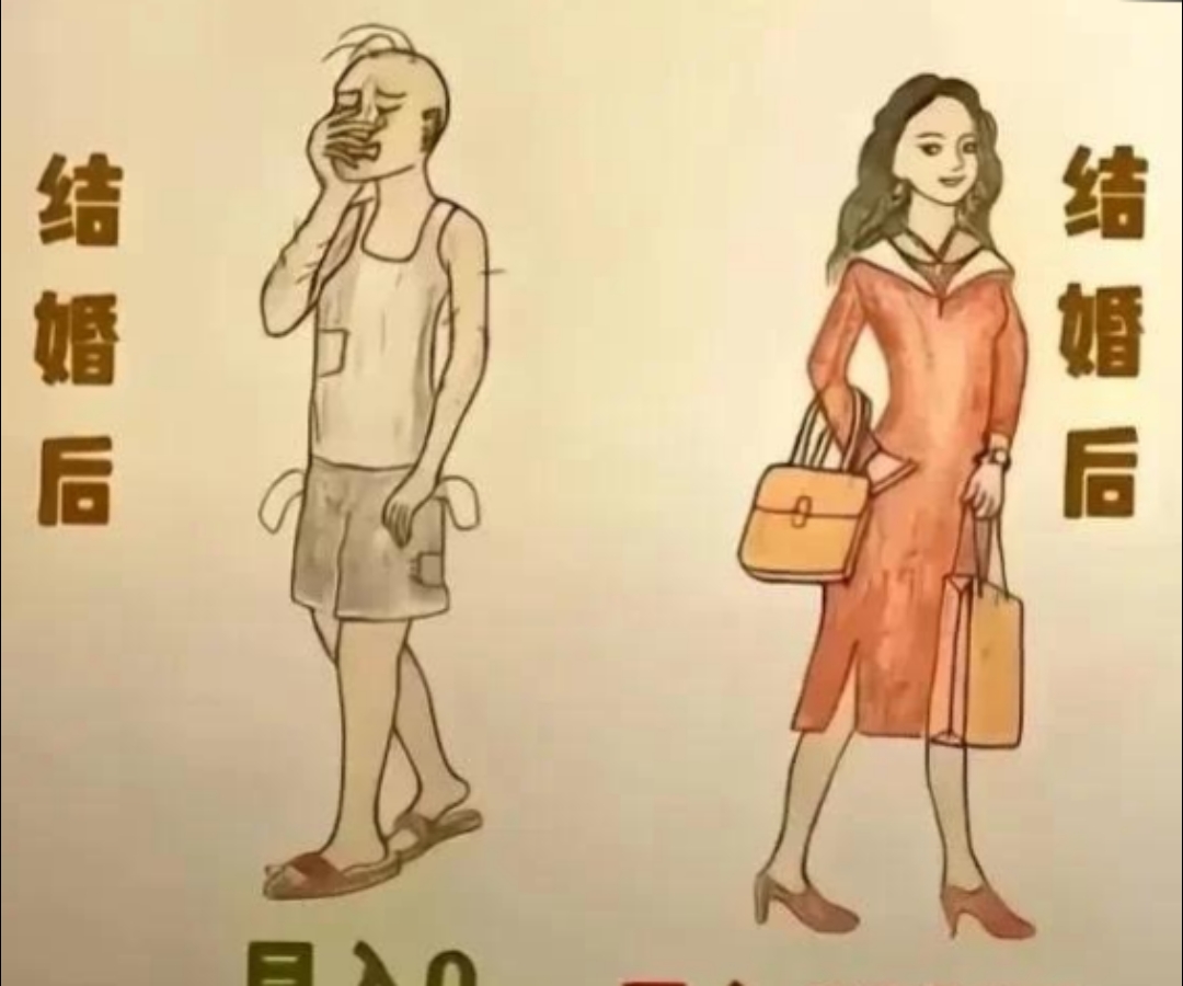 中国男性结婚前后对比图!