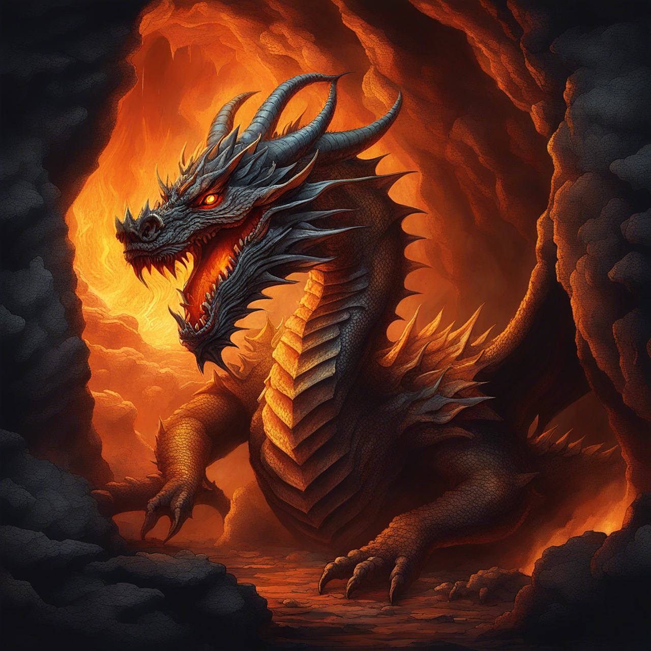 火龙舞空,烈焰焚天.其姿雄浑,其势奔腾.