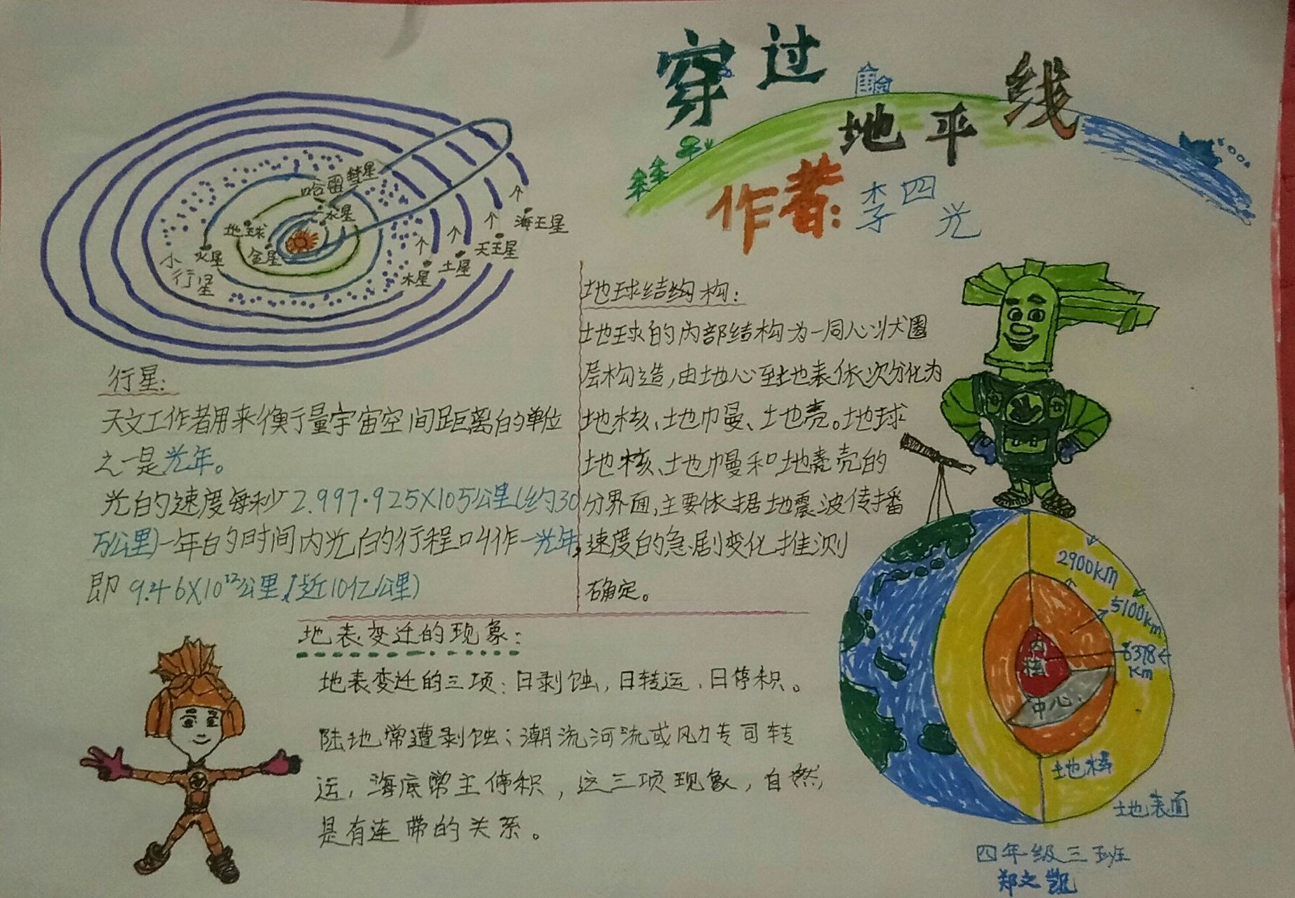 穿过地平线手抄报