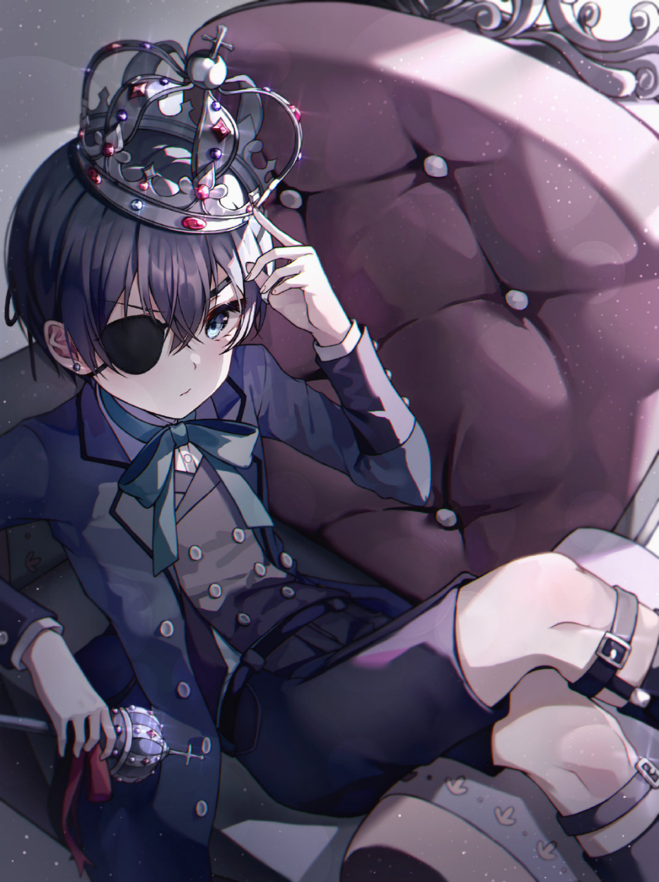 黑执事# 夏尔少爷的女王坐姿[比心] han_p:39974360