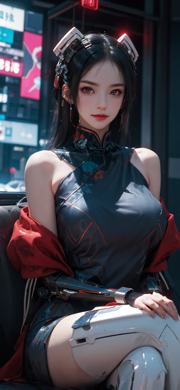 当国风旗袍遇上赛博朋克