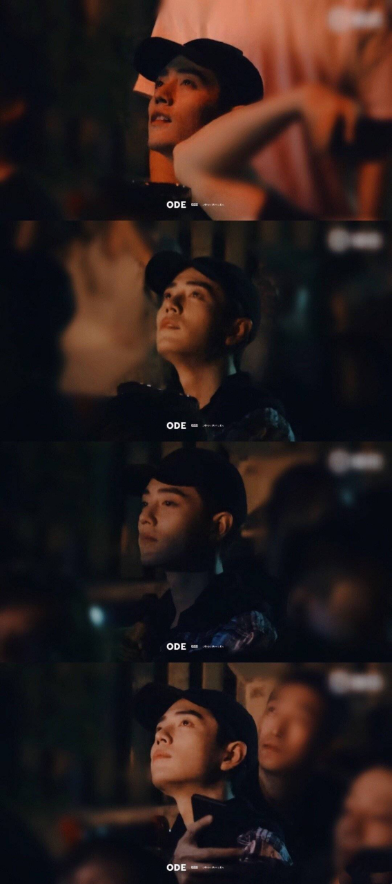 肖战, 在《斗罗大陆》杀青时, 看烟花的样子, 令人印象深刻, 在消沉的