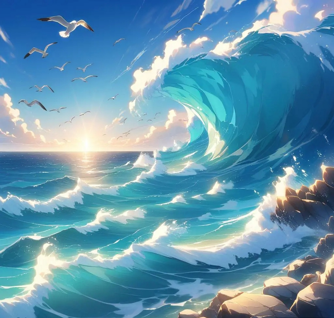 海风轻拂,浪花如诗,唯美海边,心旷神怡.让大海来治愈你的心灵吧!