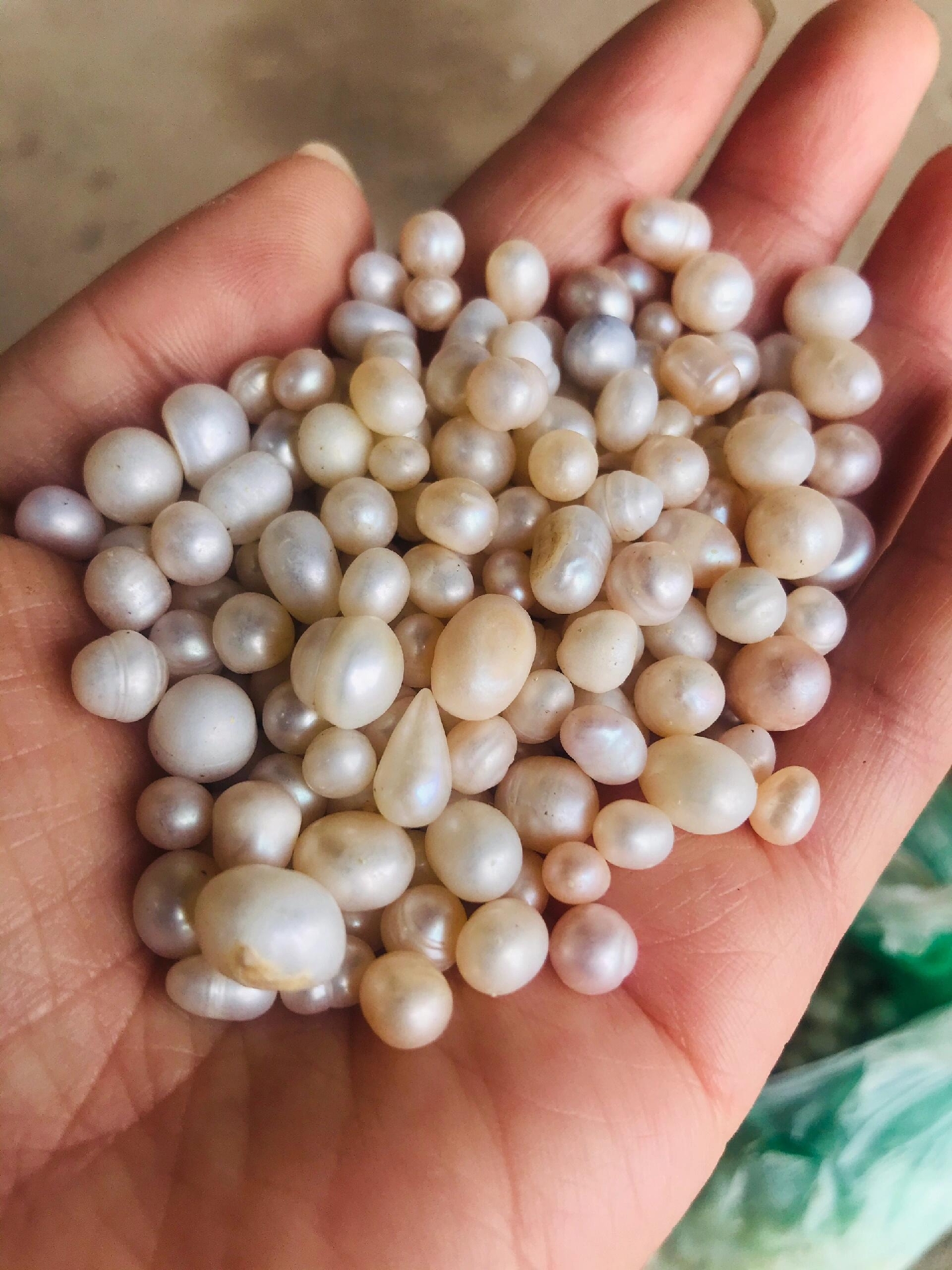 老家翻出这一袋子奇形怪状的珍珠