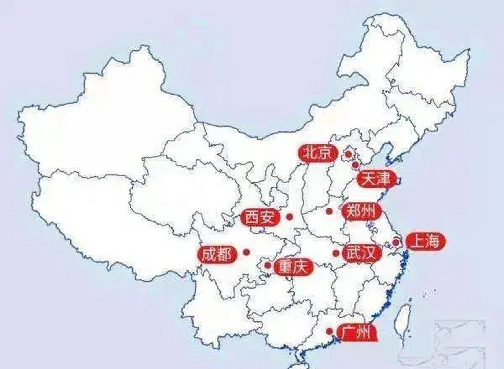 成都的地理位置太好了,如果你试着看地图从西往东看,你会发现成都是