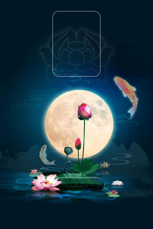 荷塘映月花弄影, 暗香浮动风儿轻; 热浪烟波不眠夜, 蝉儿鼓噪蛙和鸣.