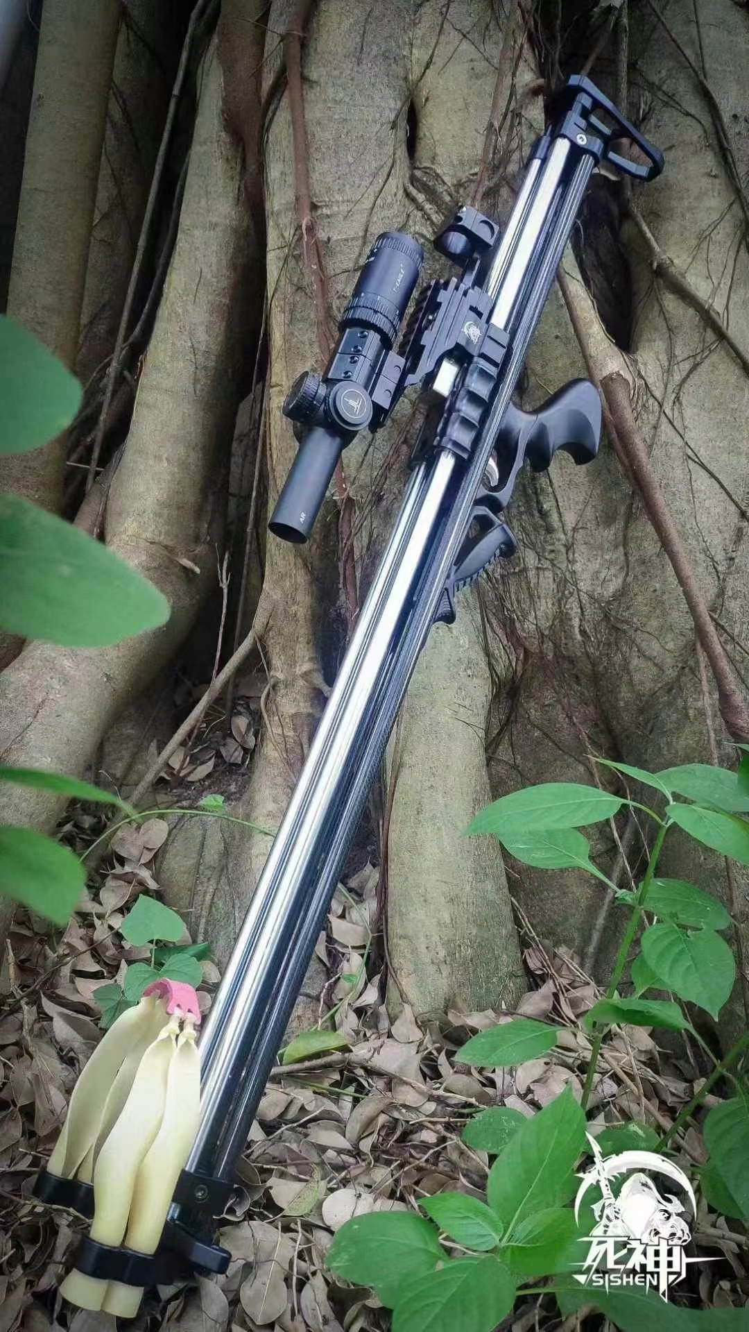 户外玩具长杆伸缩杆弹弓#弹弓