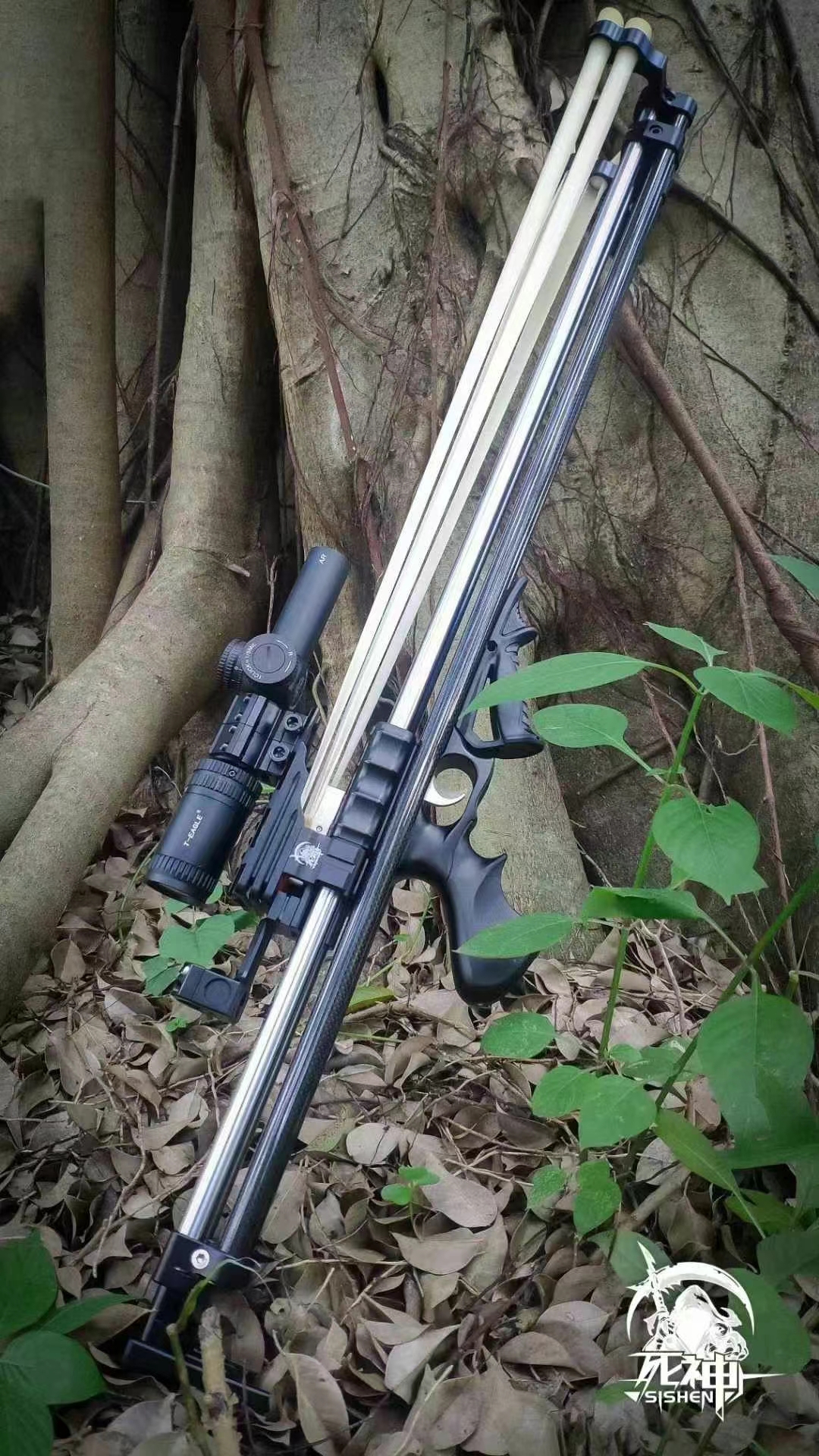 户外玩具长杆伸缩杆弹弓#弹弓