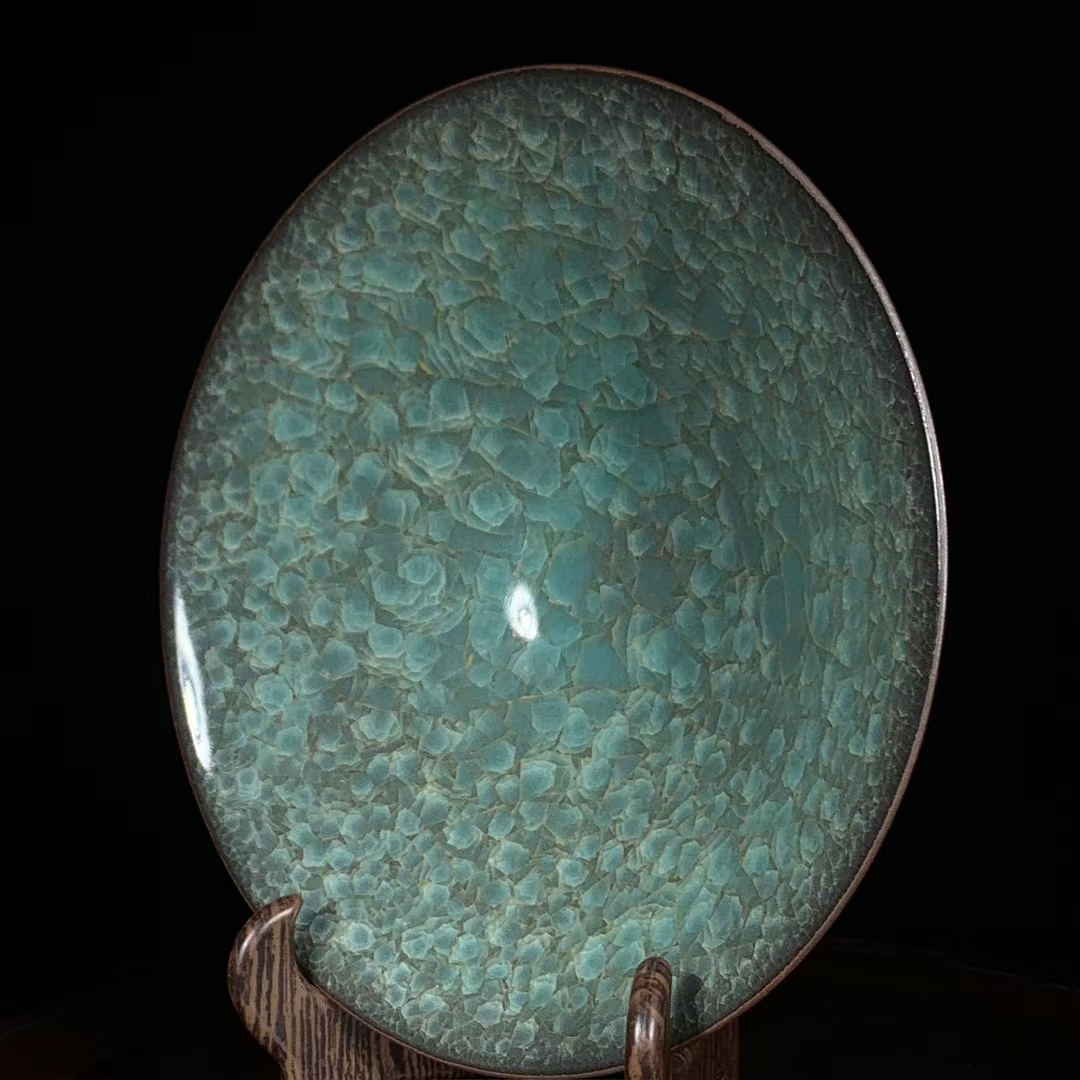 宋官窑冰裂纹斗笠碗,高6直径19cm
