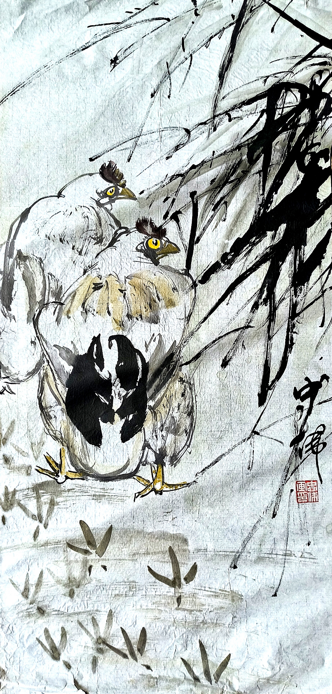国画欣赏~双鸡🐔图