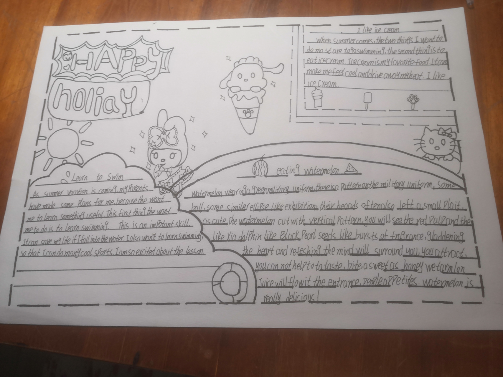 happy holiday手抄报